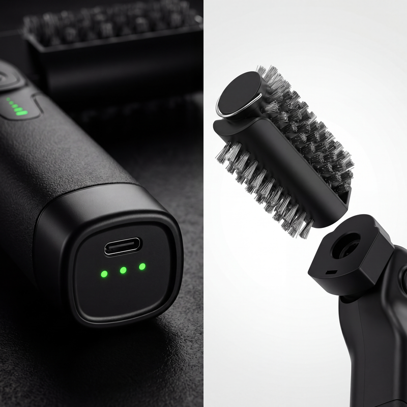 Brosse BBQ rechargeable USB-C avec indicateur batterie LED — GrillNova Pro